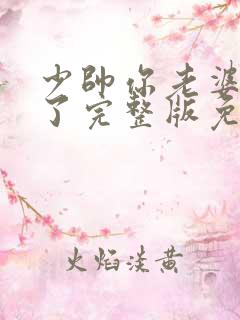 少帅你老婆又跑了完整版免费阅读