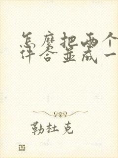 怎么把两个扫描件合并成一个文件