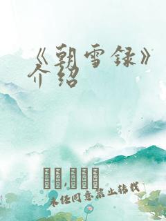 《朝雪录》剧情介绍