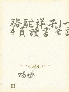 骆驼祥子1~24页读书笔记