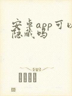 安卓app可以隐藏吗