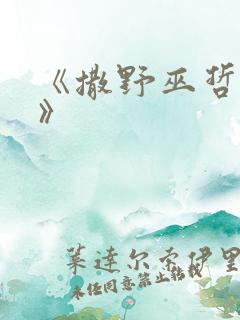 《撒野巫哲小说》