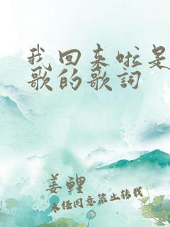 我回来啦是哪首歌的歌词