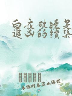 白夜破晓是白夜追凶的续集吗