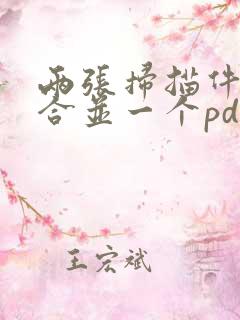 两张扫描件如何合并一个pdf文件