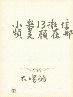 小米13微信视频美颜在哪里设置