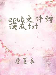 epub文件转换成txt