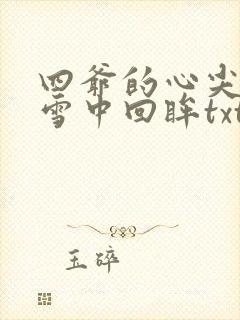 四爷的心尖宠妃雪中回眸txt