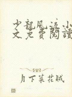 少龙风流小说全文免费阅读无弹窗