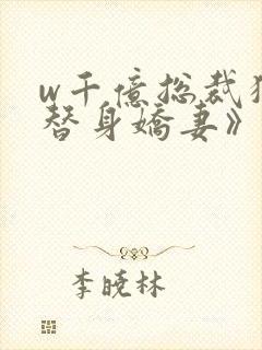 w千亿总裁独宠替身娇妻》小说