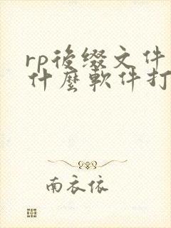 rp后缀文件用什么软件打开