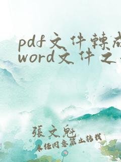 pdf文件转成word文件之后格式如何调整