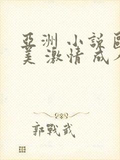 亚洲 小说 欧美 激情 成人