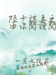 陆少谋妻之婚不由你阅读阅读全文