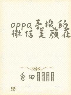 oppo手机的微信美颜在哪里开