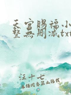 天官赐福小说完整无删减txt下载