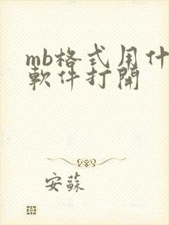 mb格式用什么软件打开