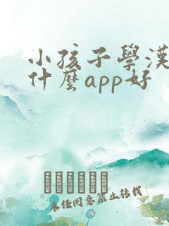 小孩子学汉字用什么app好