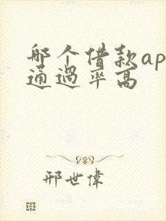 哪个借款app通过率高