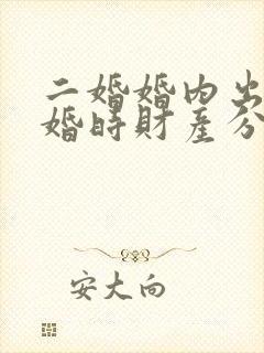 二婚婚内出轨离婚时财产分割