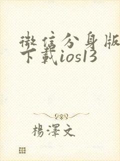 微信分身版苹果下载ios13