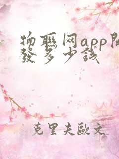 物联网app开发多少钱