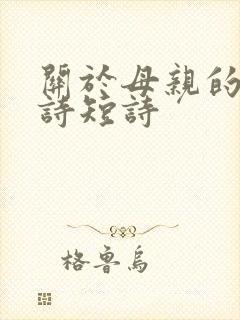 关于母亲的现代诗短诗