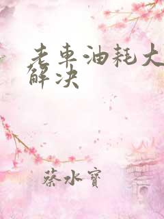 老车油耗大怎么解决