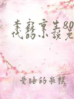 李毅重生80年代的小说免费阅读