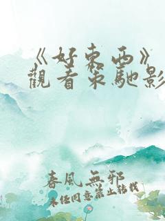 《好东西》免费观看策驰影院