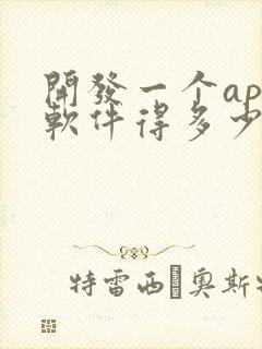 开发一个app软件得多少钱