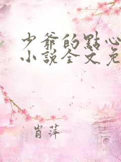 少爷的点心元媛小说全文免费阅读