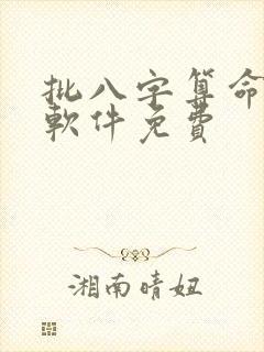 批八字算命最准软件免费