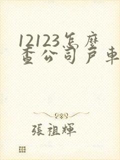 12123怎么查公司户车辆违章