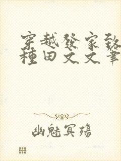 穿越发家致富的种田文文笔好