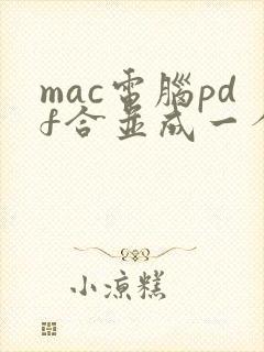 mac电脑pdf合并成一个文件