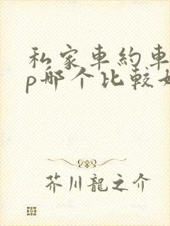 私家车约车app哪个比较好