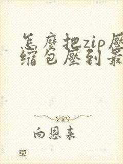 怎么把zip压缩包压到最小