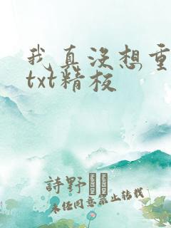 我真没想重生啊txt精校