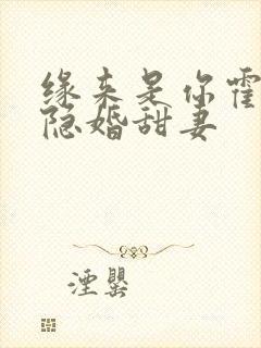 缘来是你霍少的隐婚甜妻