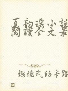 夏韵瑶小说免费阅读全文最新章节