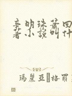 辛明珠萧回大原著小说叫什么名字