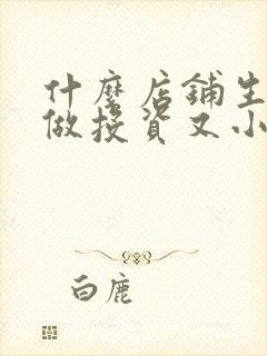 什么店铺生意好做投资又小