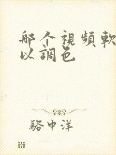 哪个视频软件可以调色