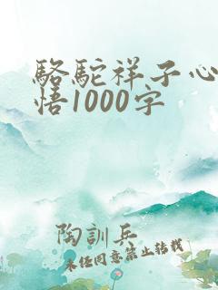 骆驼祥子心得感悟1000字