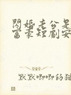 闪婚老公是超级富豪短剧安南