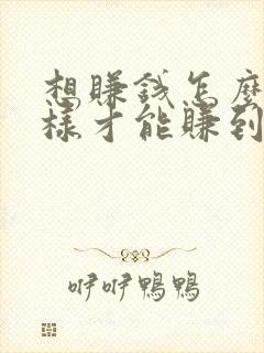 想赚钱怎么赚怎样才能赚到钱