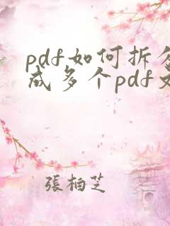pdf如何拆分成多个pdf文件