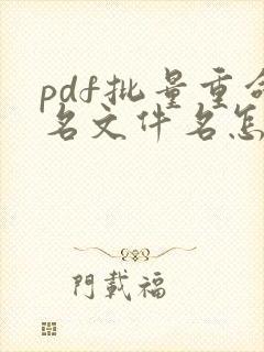 pdf批量重命名文件名怎么弄