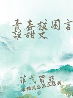 青春校园言情小说甜文